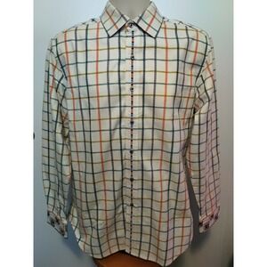 ROBERT GRAHAM Flip Cuff Multi-Colored Plaid Button Down LS Shirt Medium